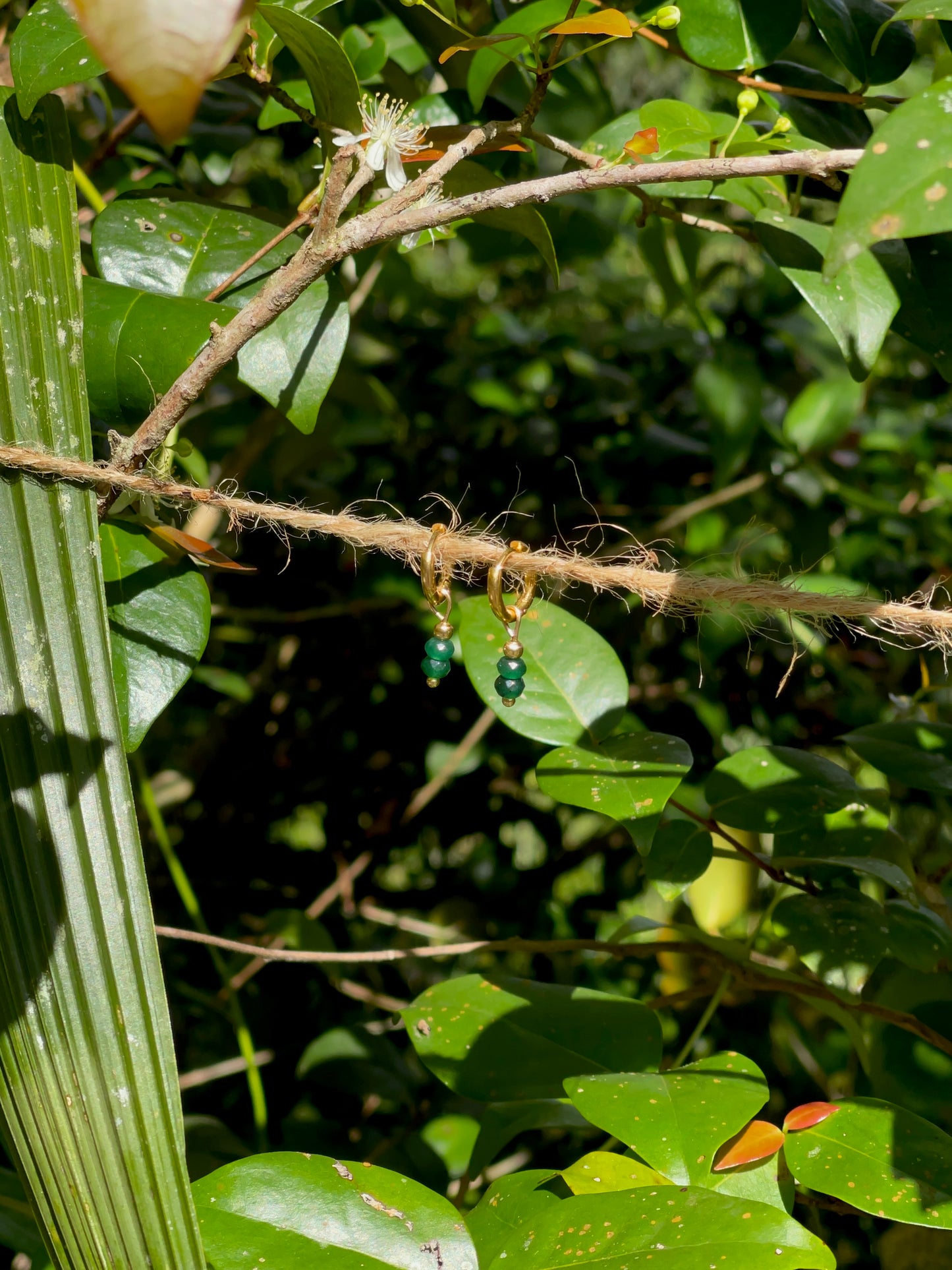 Green Gemstone Mini Earrings