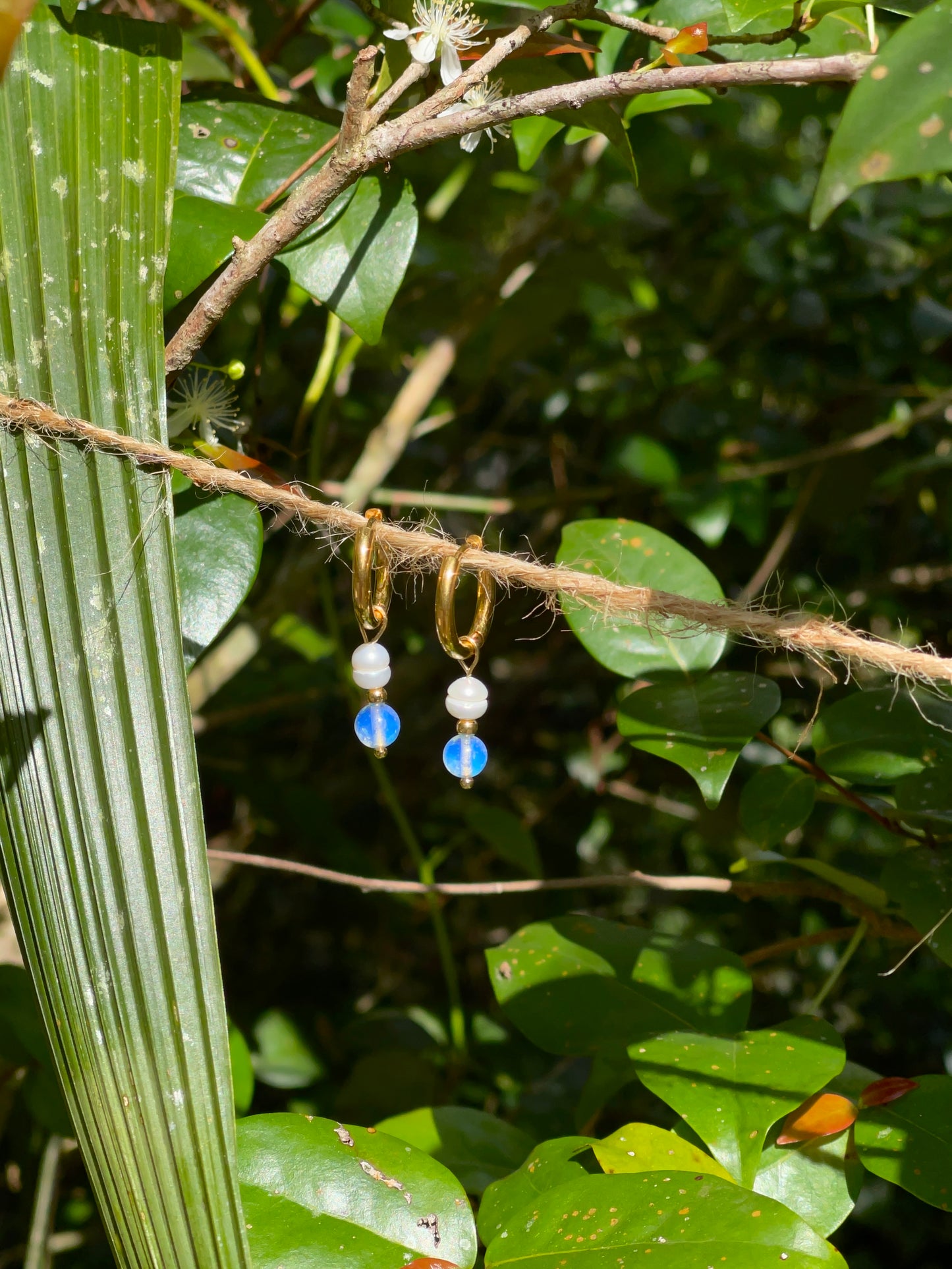 Opalite and Pearl Earrings