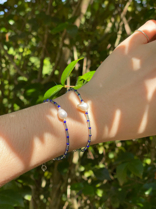 Silver and blue Bracelet