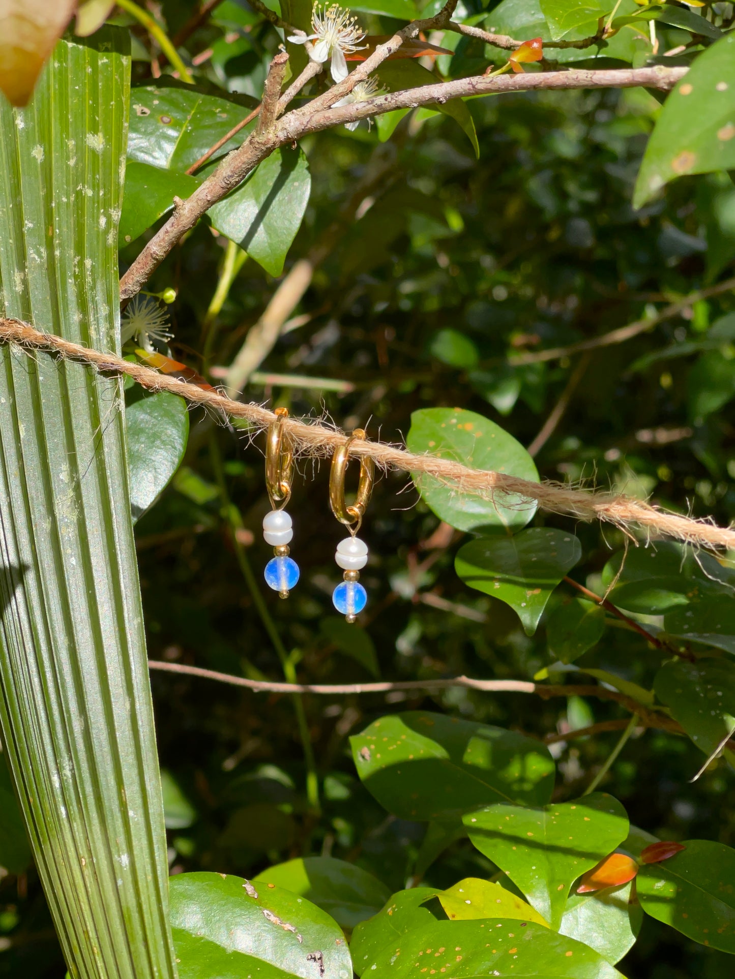 Opalite and Pearl Earrings