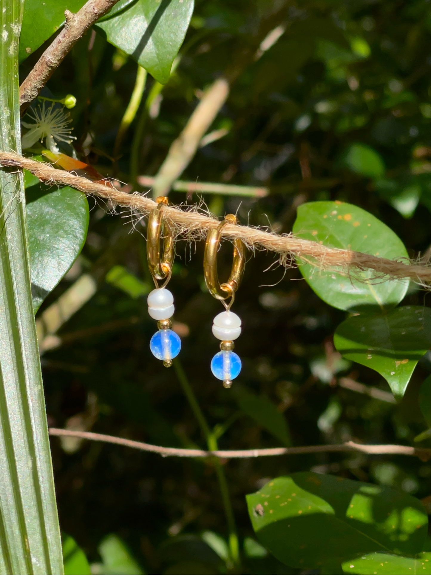 Opalite and Pearl Earrings